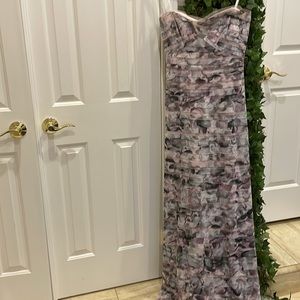 BCBG Strapless Tulle Bodycon Maxi Dress